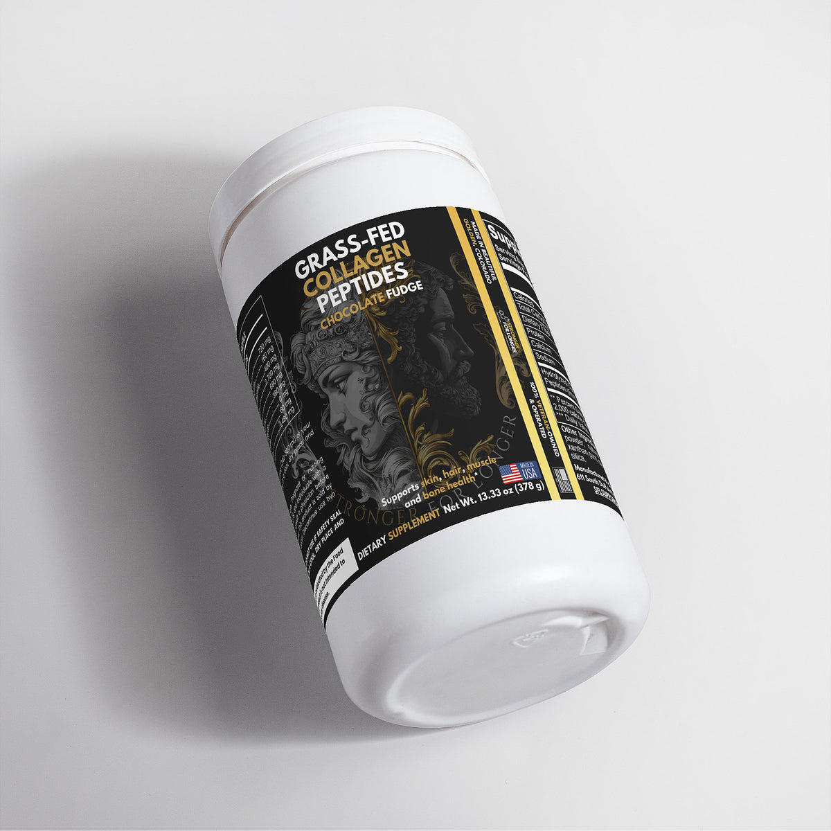 Grass-Fed Collagen Peptides: Chocolate Fudge Powder for Skin, Hair, Nail & Joint Support