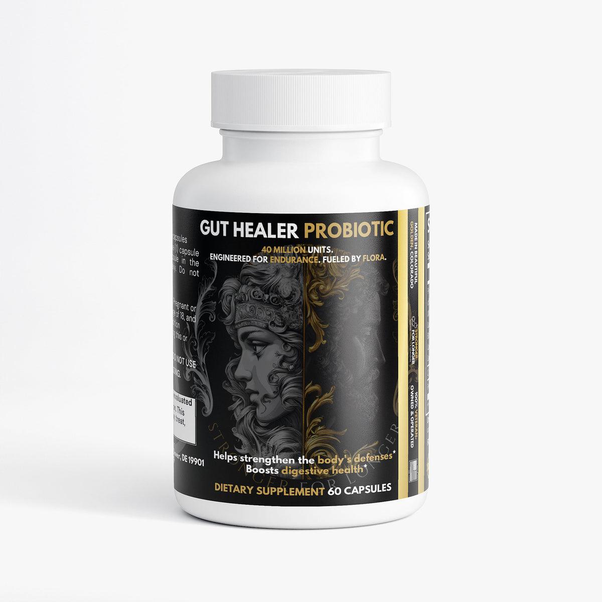 Gut Balance Probiotic: 40 Billion CFU with Prebiotics, 60 Vegetable Capsules for Digestive Support