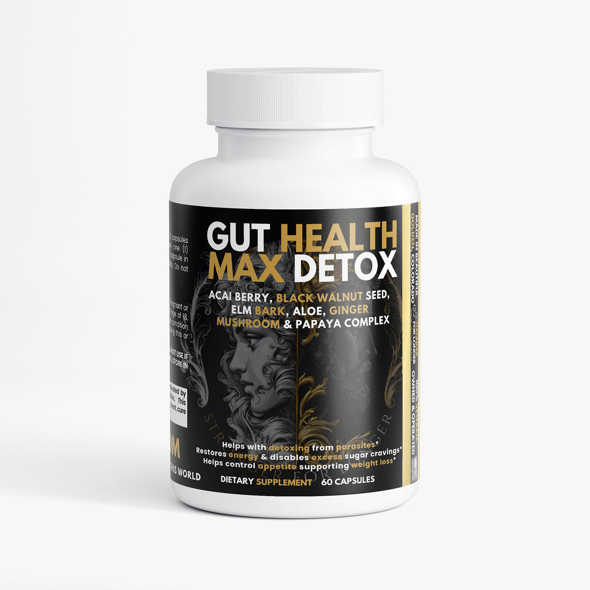 Gut Health Max: 60 Capsules with Acai, Psyllium & Slippery Elm for Digestive Support