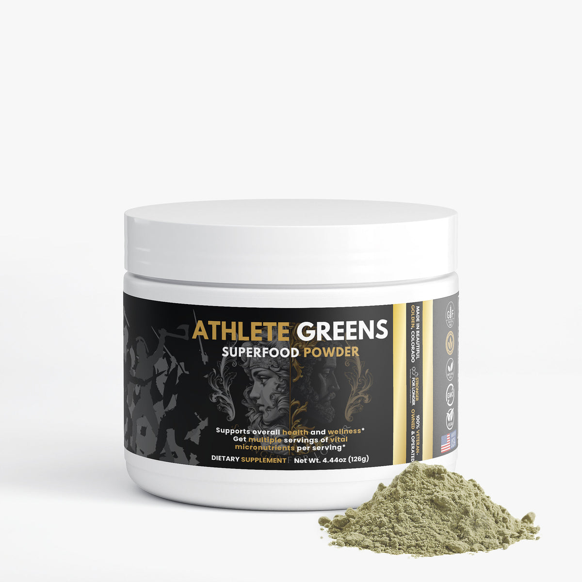 Athlete Greens: Superfood Powder with Adaptogens for Daily Energy & Recovery Support