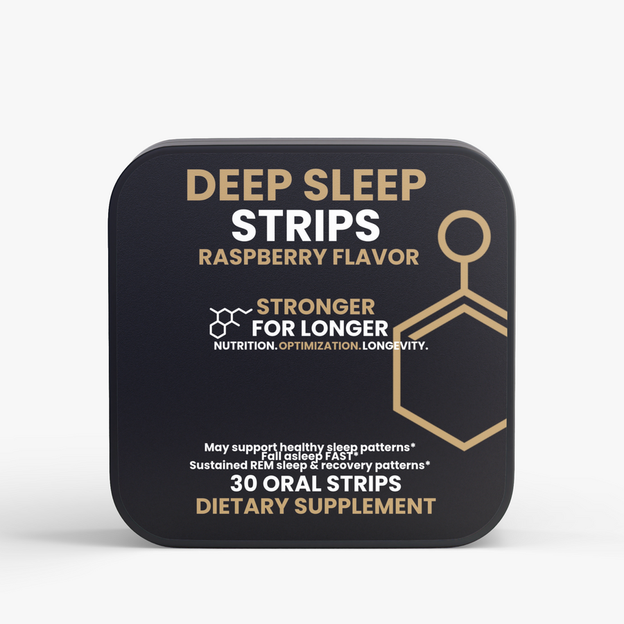 Deep Sleep Strips: 30 Raspberry Oral Strips with Valerian, Chamomile & Melatonin for Nightly Rest Support