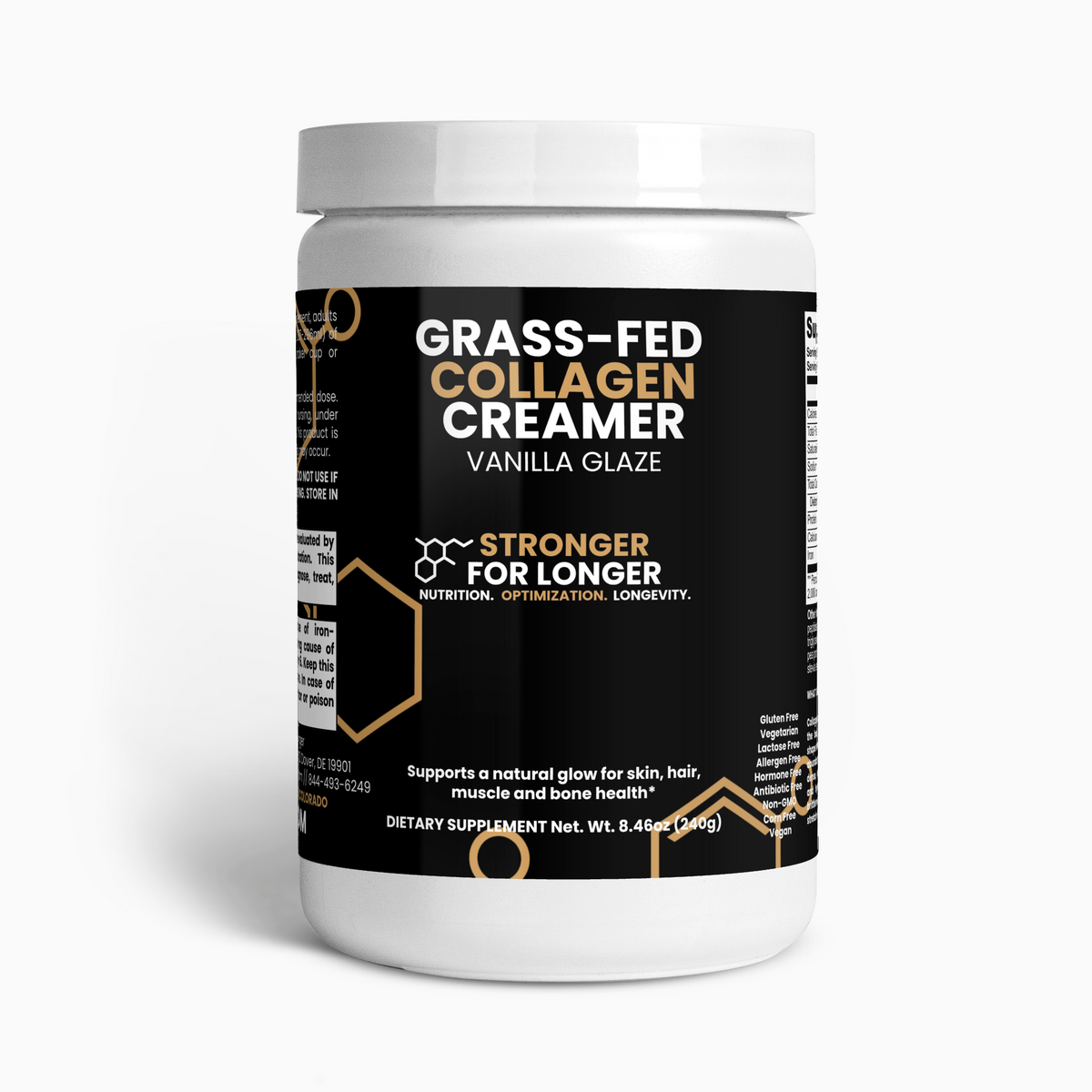 Grass-Fed Collagen Creamer: Vanilla Glaze Bovine Collagen Peptides with MCTs