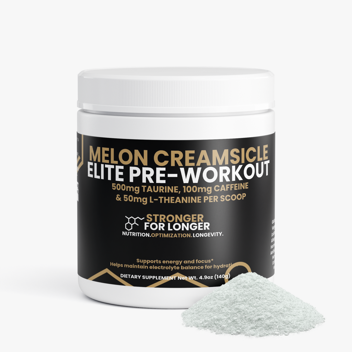 Melon Creamsicle Pre-Workout: Sugar-Free Green Tea Caffeine, L-Theanine & Electrolytes for Focus Support