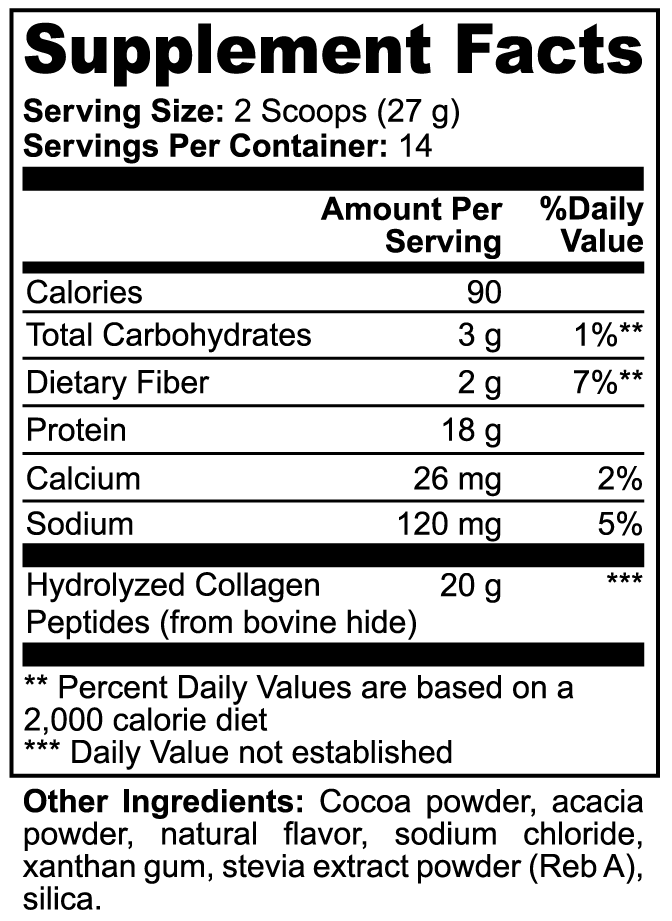 Grass-Fed Collagen Peptides: Chocolate Fudge Powder for Skin, Hair, Nail & Joint Support