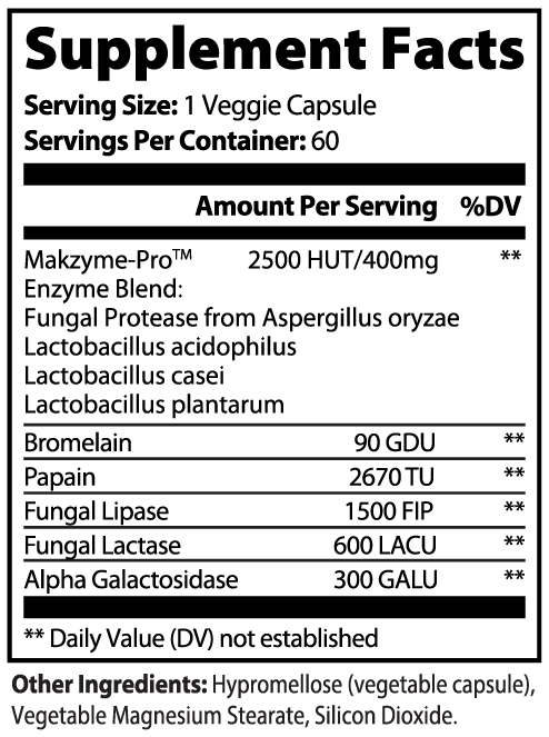 Digestive Enzyme Pro Blend: 60 Capsules with Bromelain, Papain & Probiotics for Digestive Support