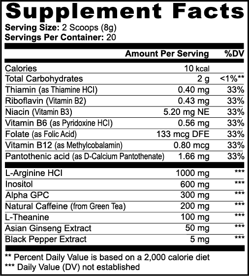 Neurocharge Powder with Alpha-GPC