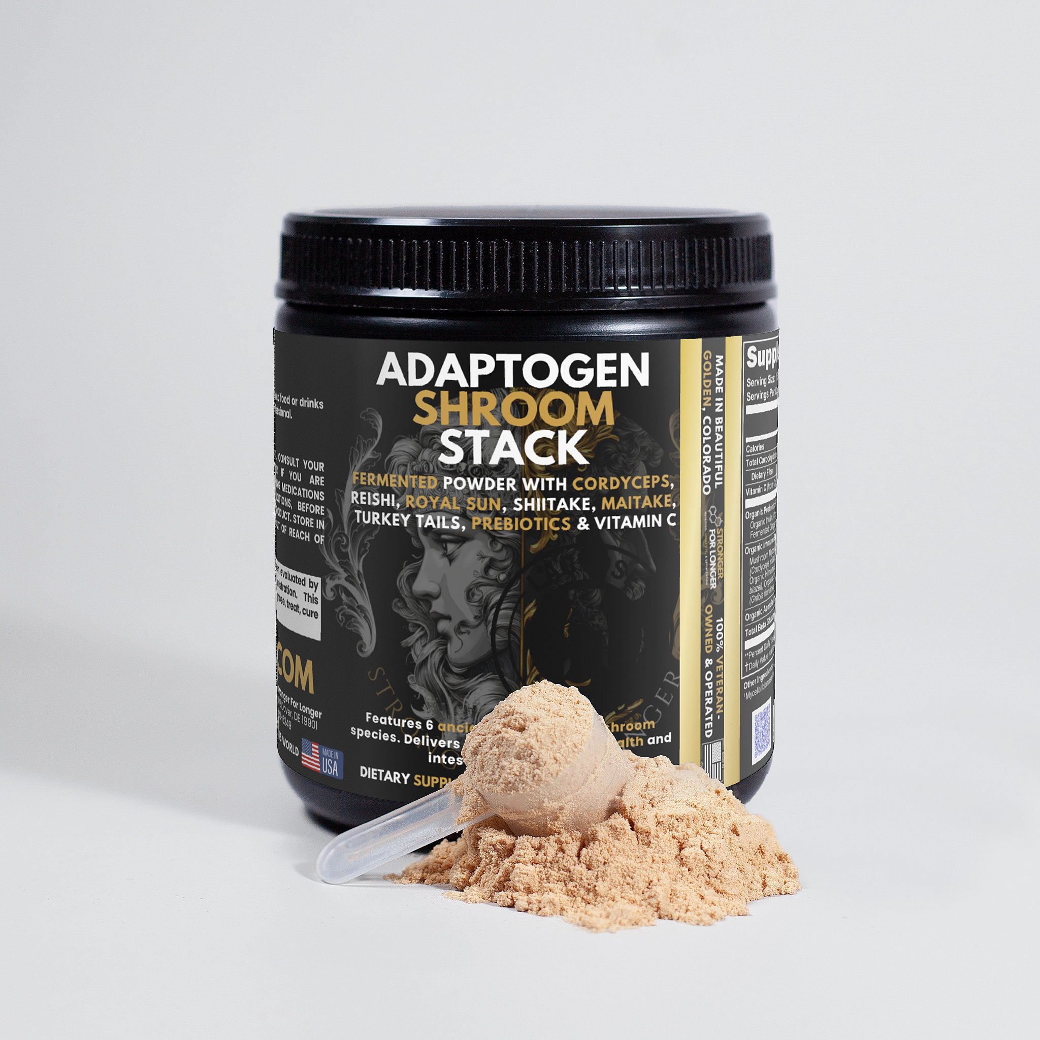 Adaptogen Shroom Stack: 6-Mushroom Prebiotic & Vitamin C