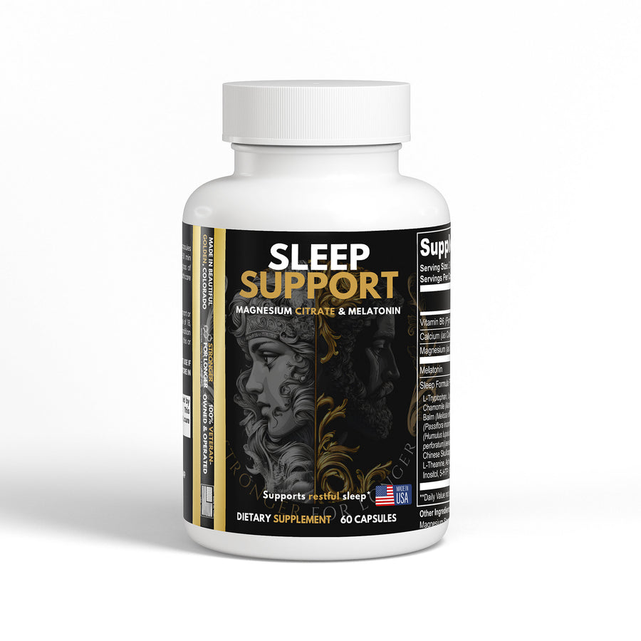 Sleep Support Magnesium Citrate & Melatonin: 60 Capsules for Nightly Relaxation Support