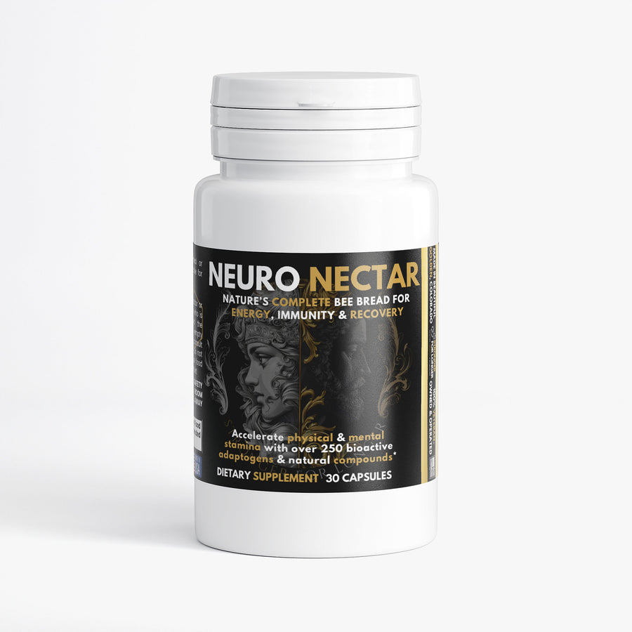 Neuro Nectar: 30 Vegetarian Bee Bread Capsules for Focus & Daily Vitality Support