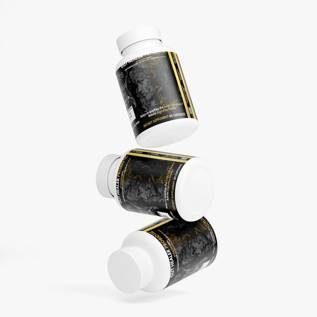 Gut Balance Probiotic: 40 Billion CFU with Prebiotics, 60 Vegetable Capsules for Digestive Support