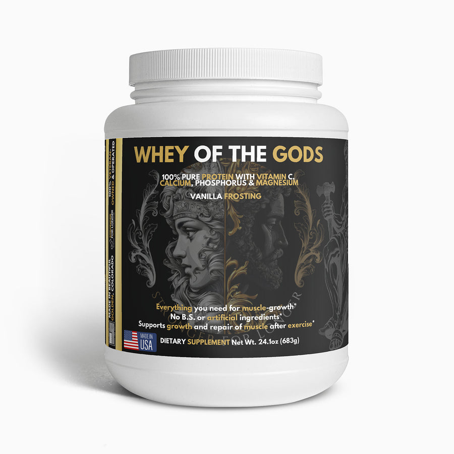 Whey of the Gods: Vanilla Frosting 100% Whey Protein with 24 g per Scoop