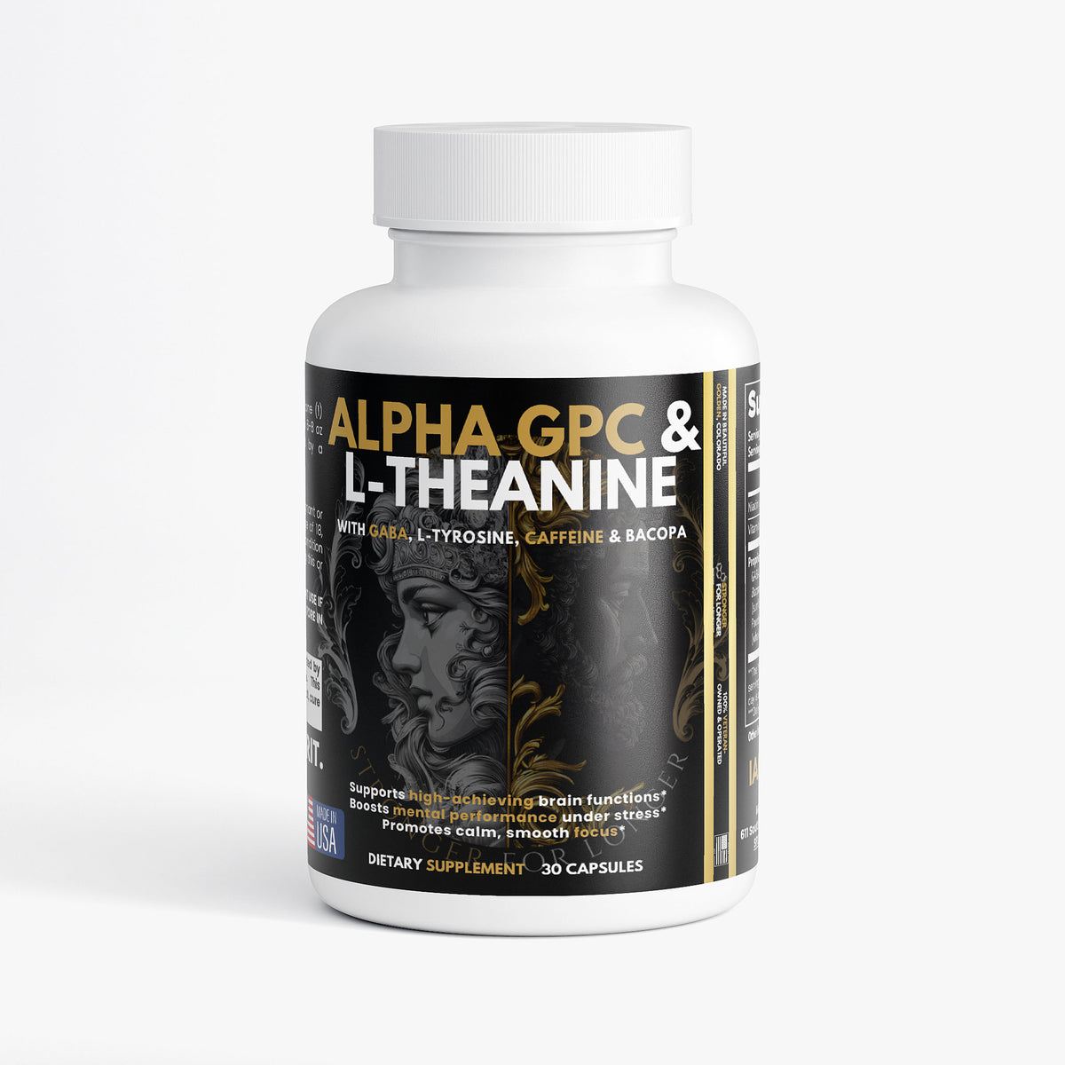 Alpha GPC & L-Theanine: 30 Extra Strength Capsules for Focus & Mental Clarity Support
