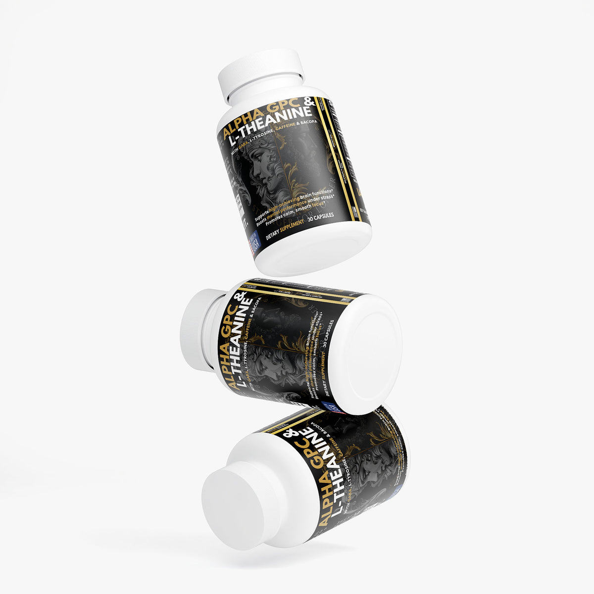 Alpha GPC & L-Theanine: 30 Extra Strength Capsules for Focus & Mental Clarity Support