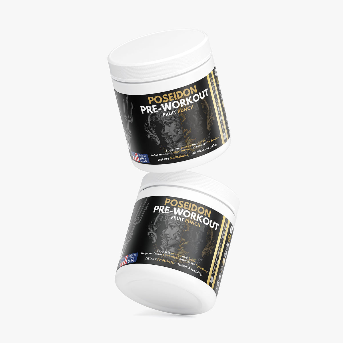 Poseidon Pre-Workout: Fruit Punch, Sugar-Free Energy, Focus & Hydration Support