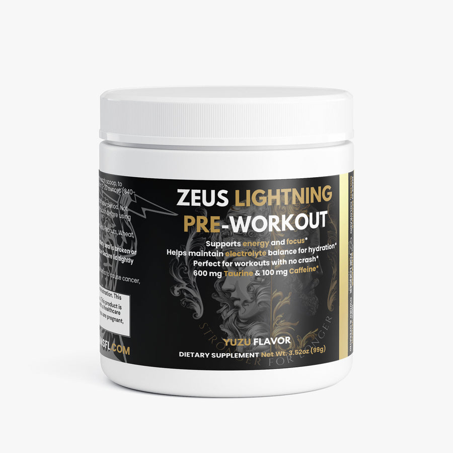 Zeus Lightning Pre-Workout: Sugar-Free Energy & Focus Support Powder, Electric Jasmine