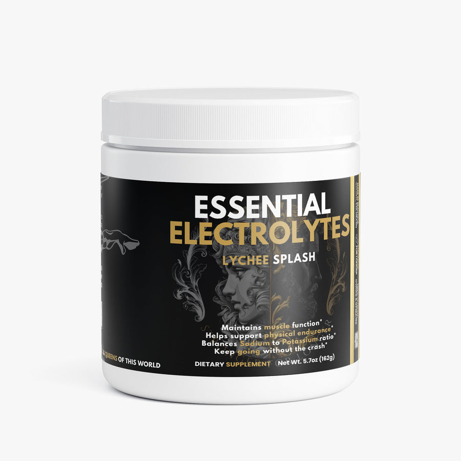Essential Electrolytes: Lychee Splash Sugar-Free, Caffeine-Free Electrolyte Drink Mix for Hydration Support
