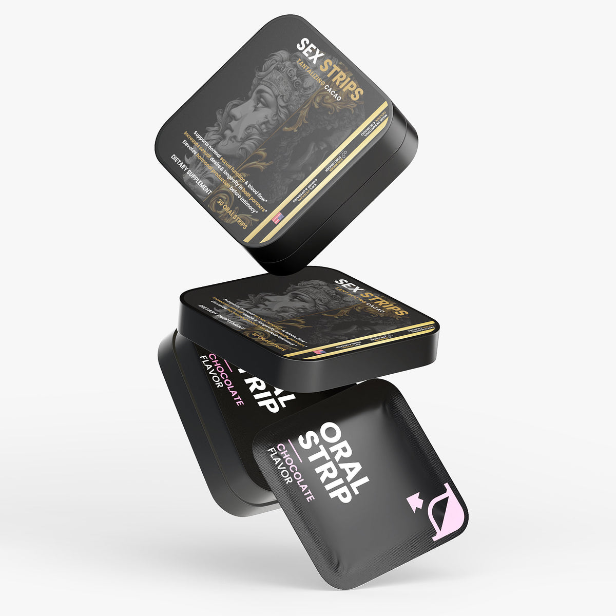 Vitality Oral Strips: 30 Cacao Strips for Vitality & Drive Support