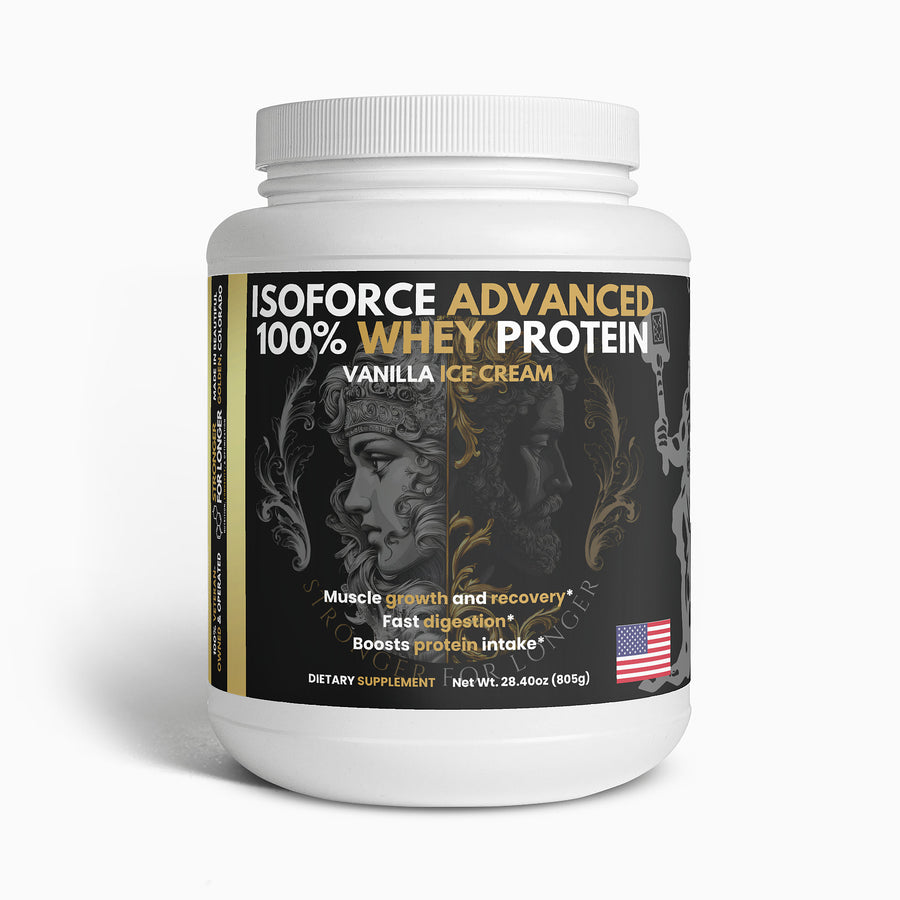IsoForce Advanced 100% Whey Protein Isolate: Vanilla Ice Cream with 22g Protein per Serving