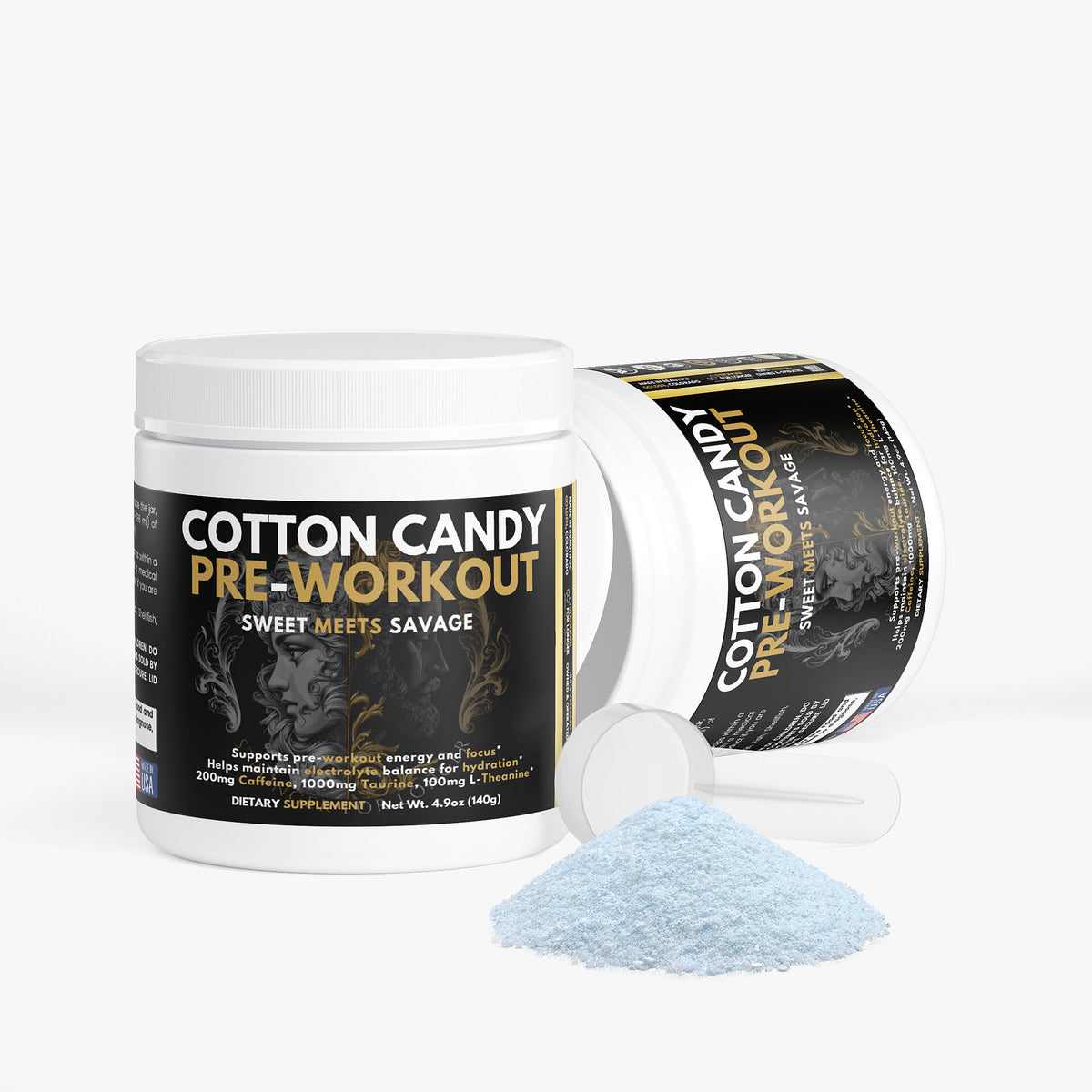 Cotton Candy Pre-Workout: Sugar-Free Energy, Focus & Hydration Support Powder