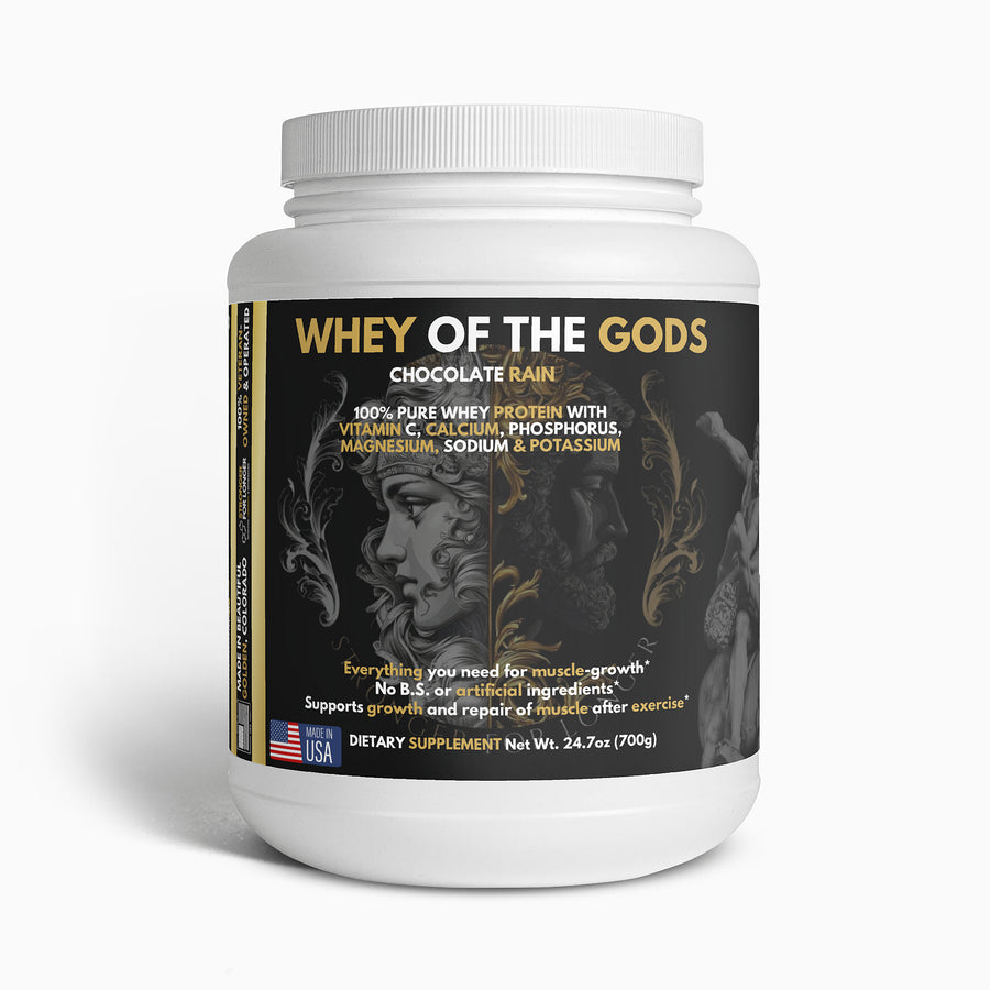 Whey of the Gods: Chocolate Rain Whey Isolate, 24.7 oz for Recovery & Lean Muscle Support