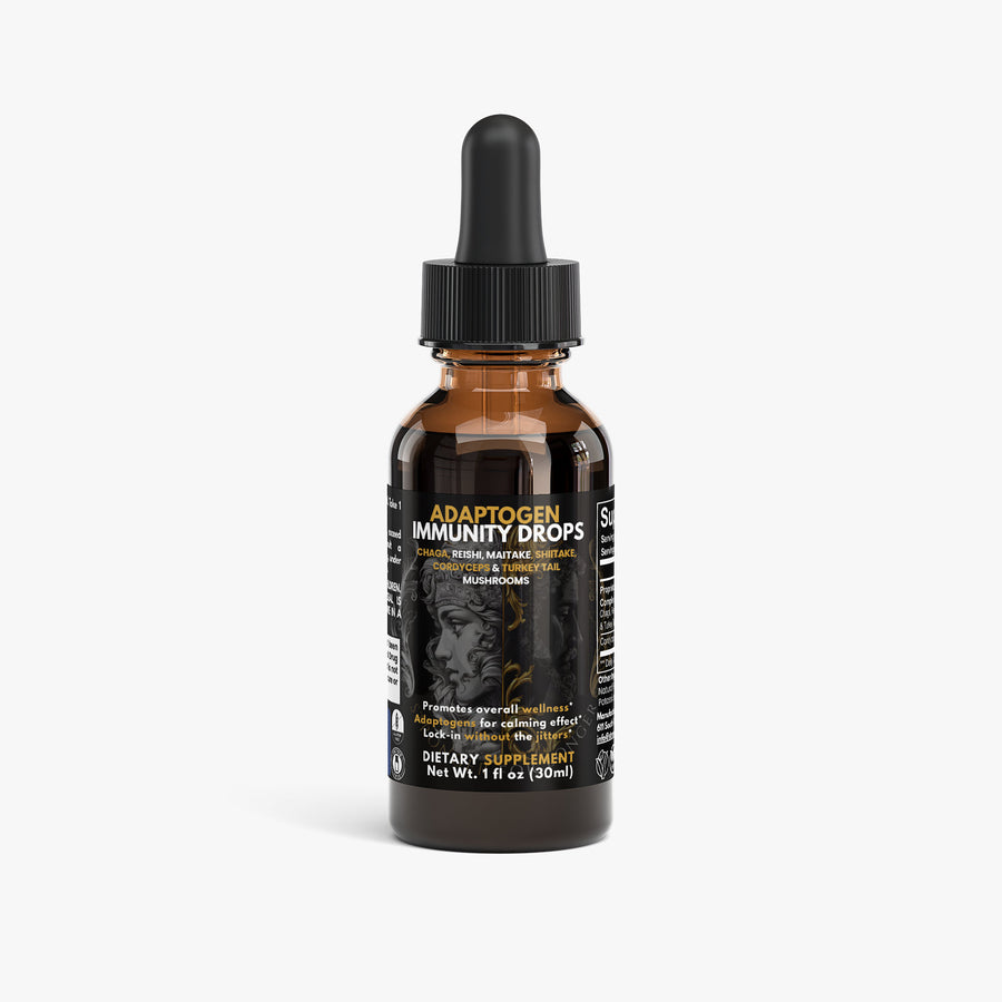 Mushroom Adaptogen Immunity Drops: 6-Mushroom Liquid Formula for Immune Function Support