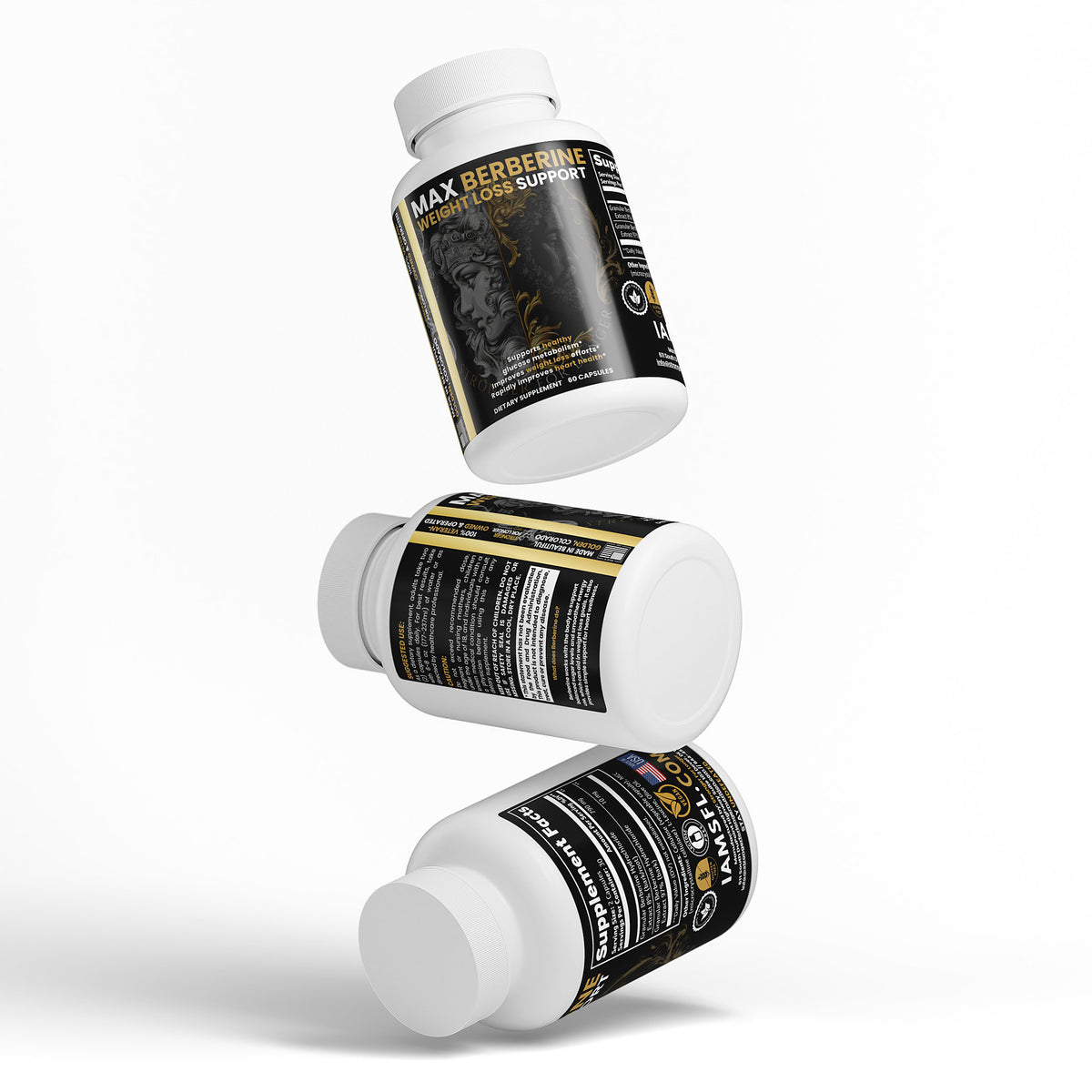Max Berberine: 60 Vegetarian Capsules with Dual-Extract Berberine HCl for Metabolic Support