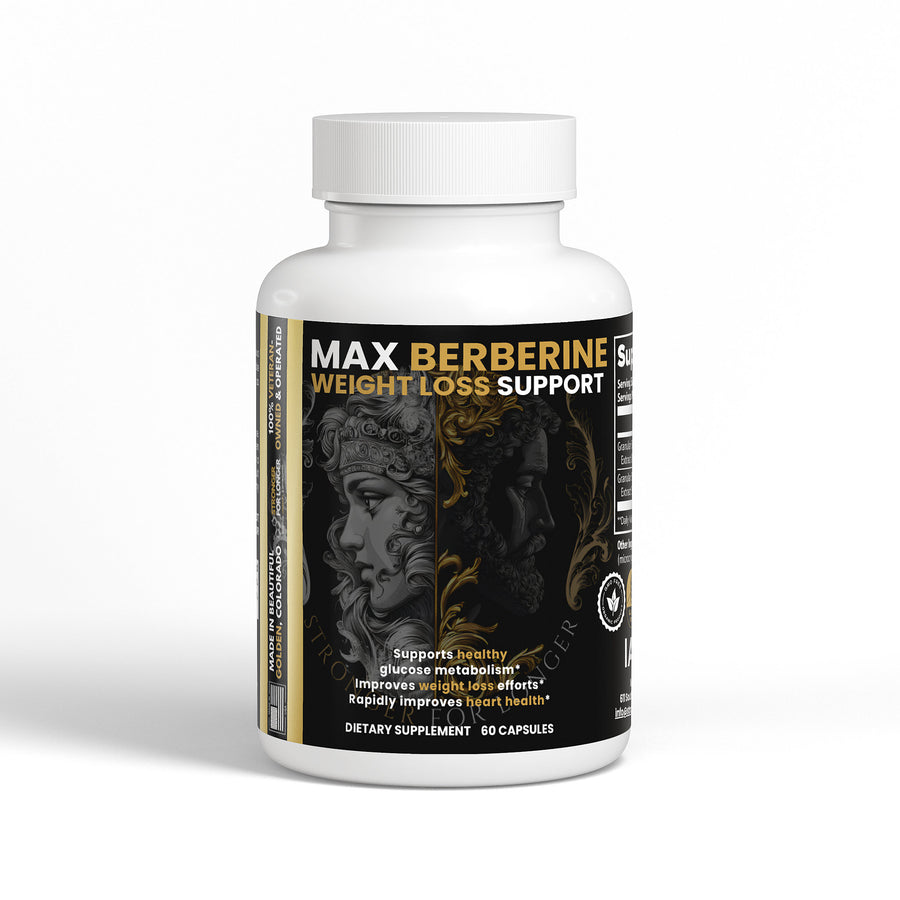 Max Berberine: 60 Vegetarian Capsules with Dual-Extract Berberine HCl for Metabolic Support