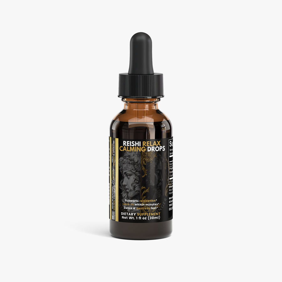 Reishi Relax Calming Drops: Liquid Reishi & 5-Mushroom Complex for Calm, Balanced Mood Support