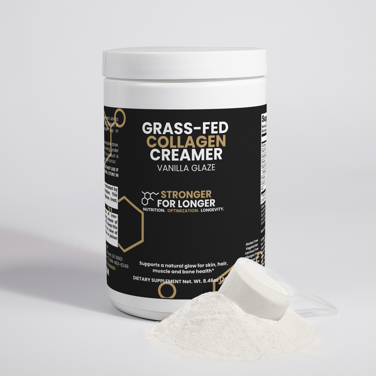 Grass-Fed Collagen Creamer: Vanilla Glaze Bovine Collagen Peptides with MCTs