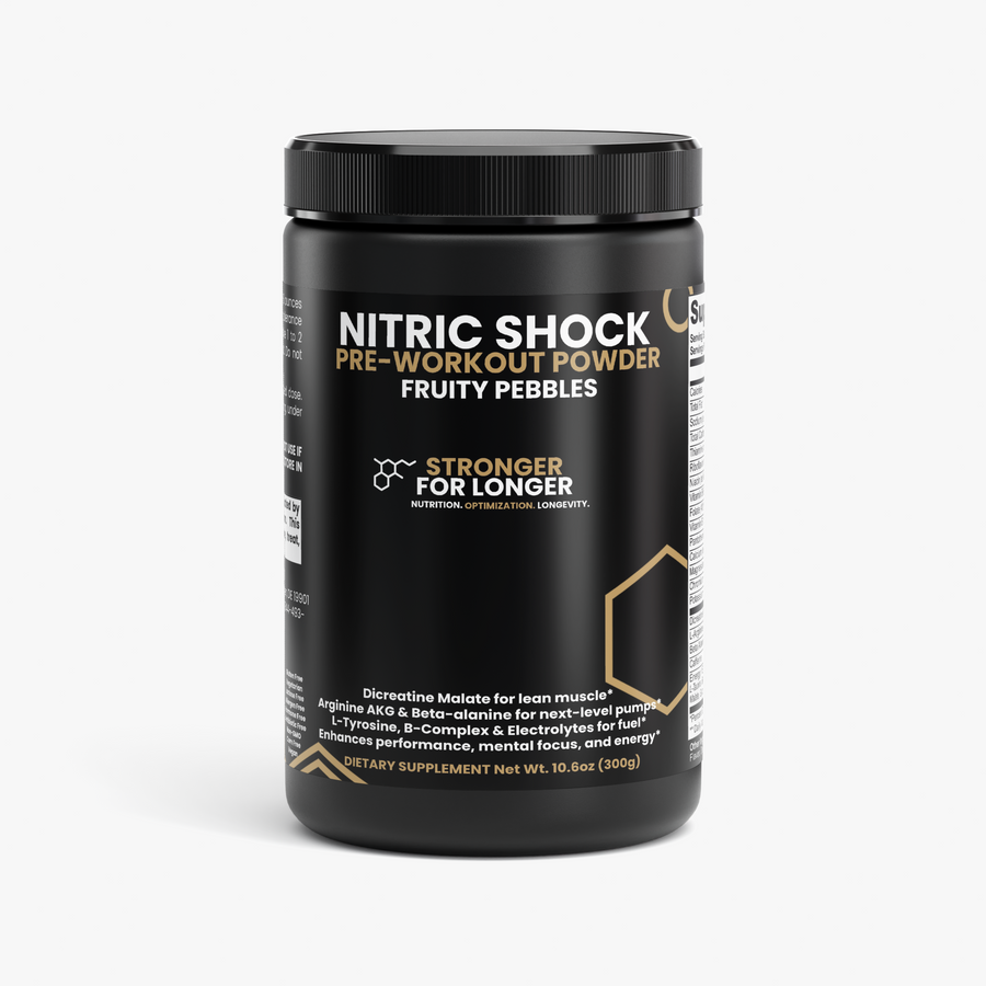 Nitric Shock Pre-Workout Powder: Fruit Pebbles Flavor for Energy, Focus & Pump Support