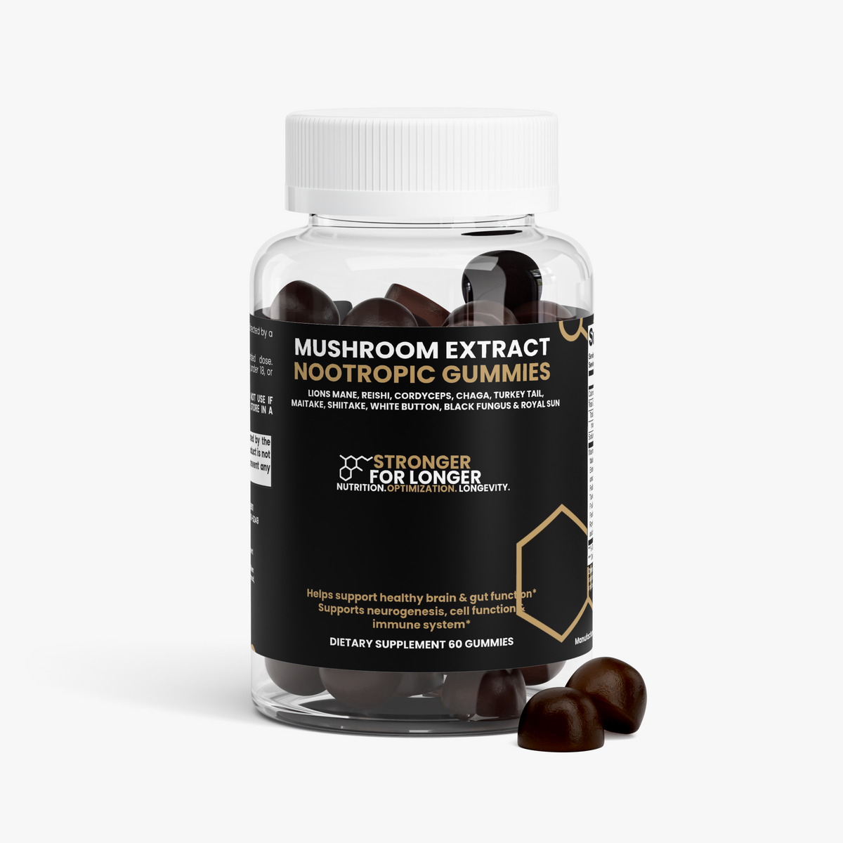 Lion’s Mane Mushroom Gummies: 60 Raspberry Gummies with a Multi-Mushroom Blend for Focus & Immune Support