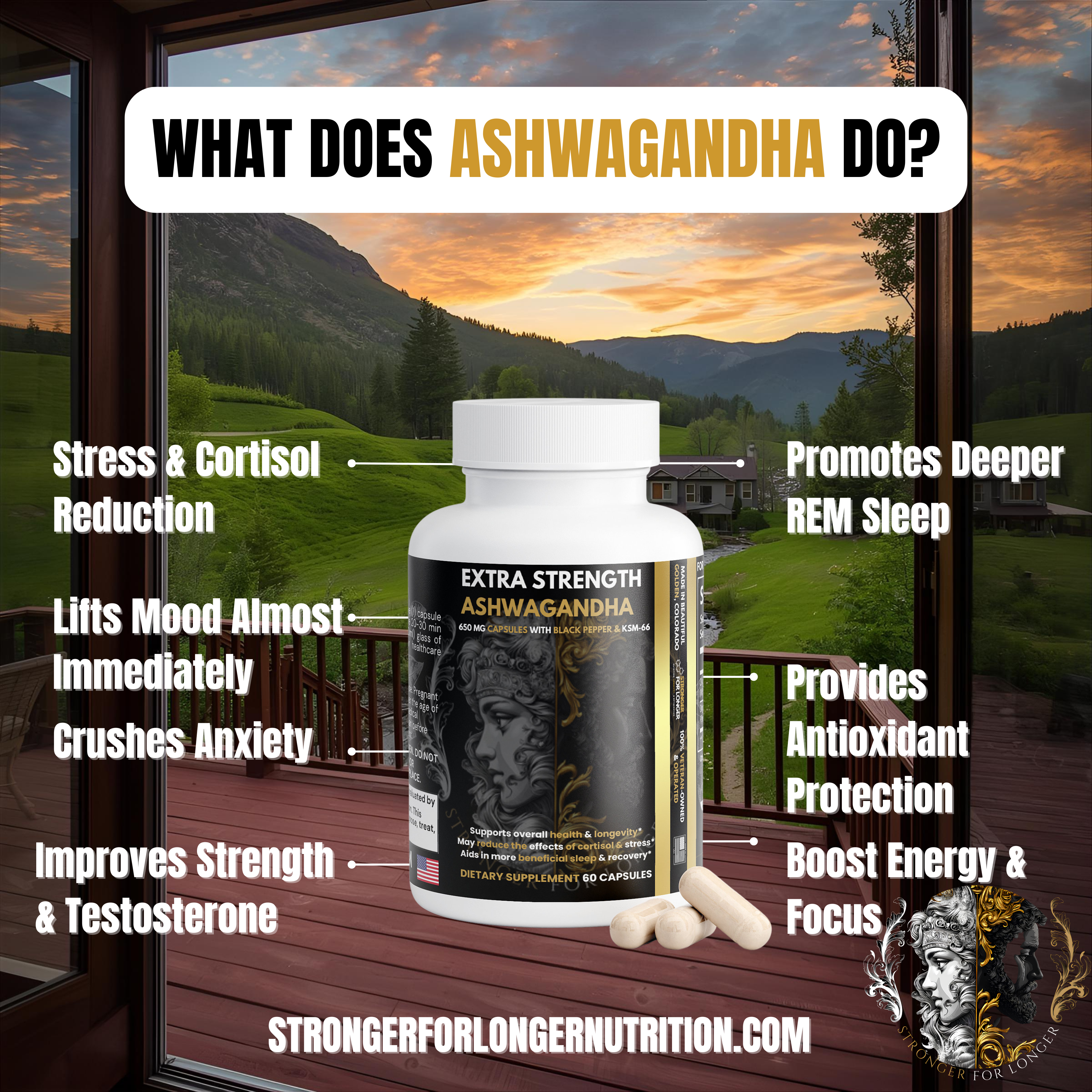 100% Pure Ashwagandha with KSM-66: Anxiety & Stress Relief