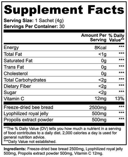 Bee Bread Superfood Powder Sticks: Energy, Endurance & Immunity