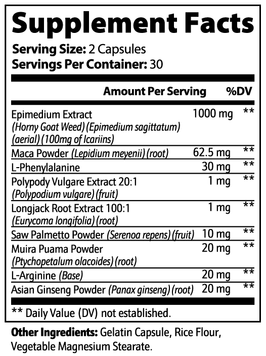 Vitality Adaptogenic Blend: 60 Capsules with Maca, Tongkat Ali & L-Arginine for Vitality and Drive Support
